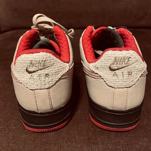 MINT 315517-221 Nike Air Force 1 Premium '07 Tweed Red Black 6Y Womens 7.5 US - Picture 4 of 13